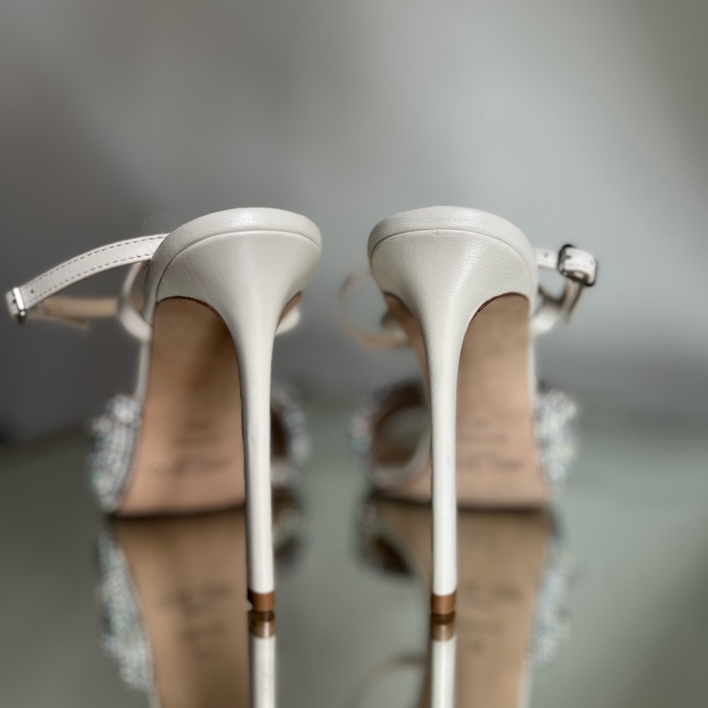 Like new JIMMY CHOO Naria 110 crystal-embellished leather sandals $1,625 - Picture 15 of 17